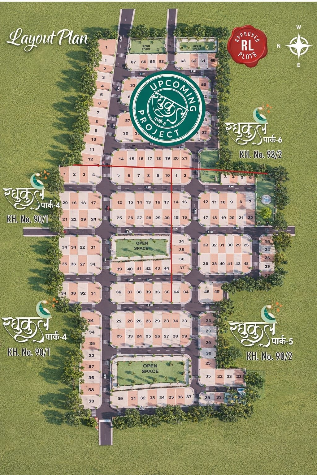 1500 Sq.Ft. Corner Plot plan or marketing reference